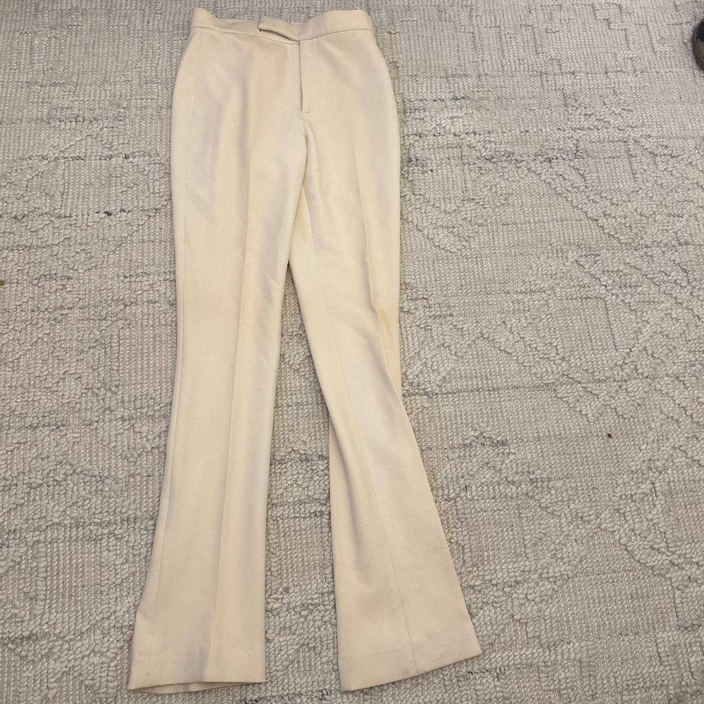 Ralph Lauren collection, wide leg pants. Size (0), Color (cream). Women’s. Used.